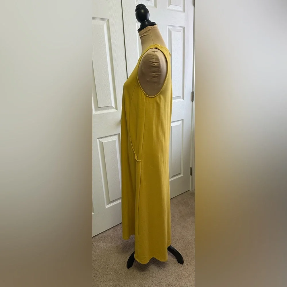 J. Jill Elegant Mustard Yellow Sleeveless Dress - Picture 2 of 6